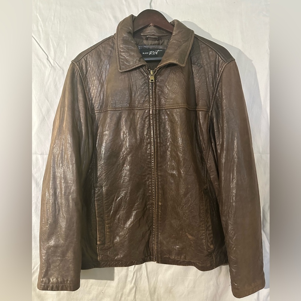 Black Rivet size Medium Authentic Brown Leather Jacket.
